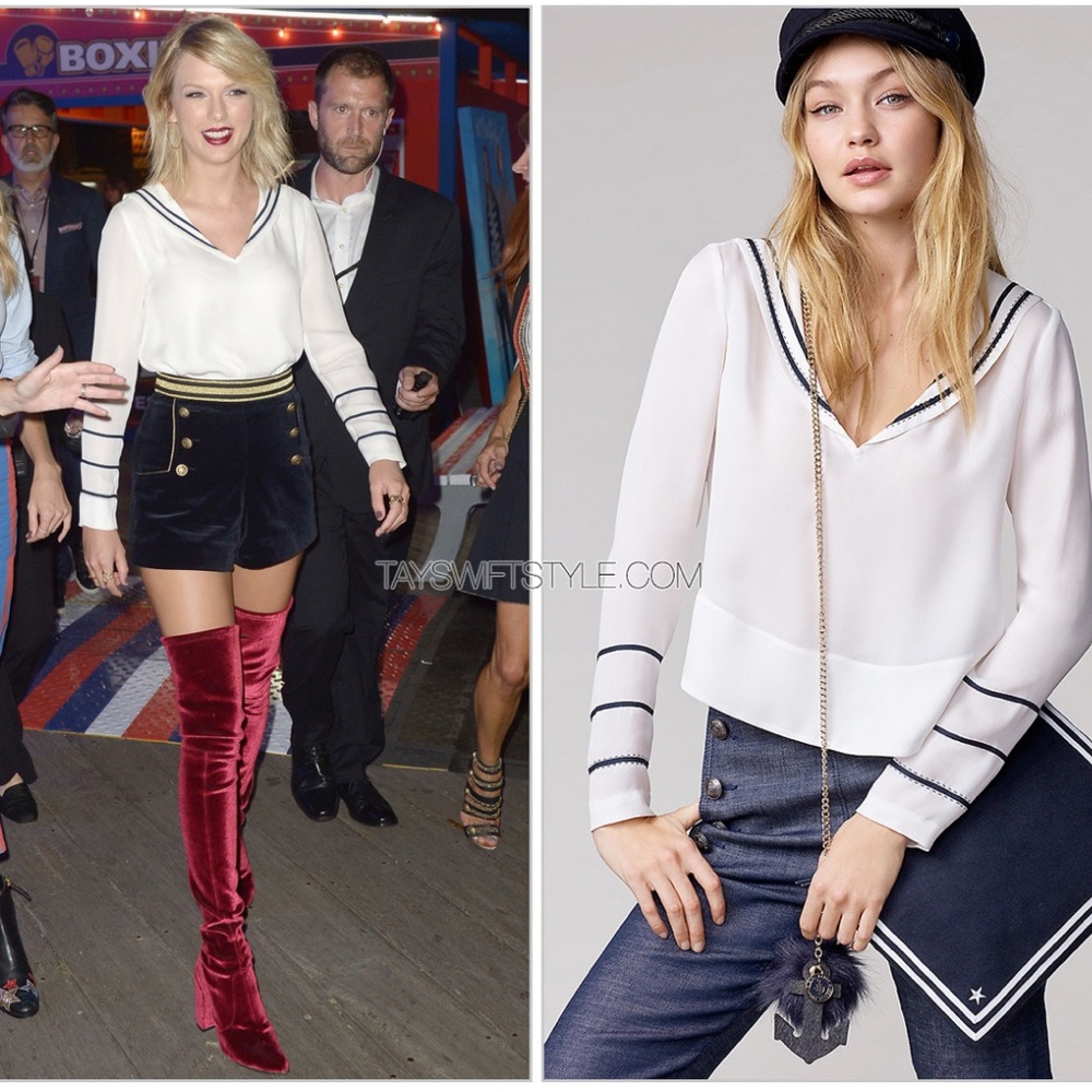 Gigi Hadid for Tommy Hilfiger Sailor Silk Blouse Size 4